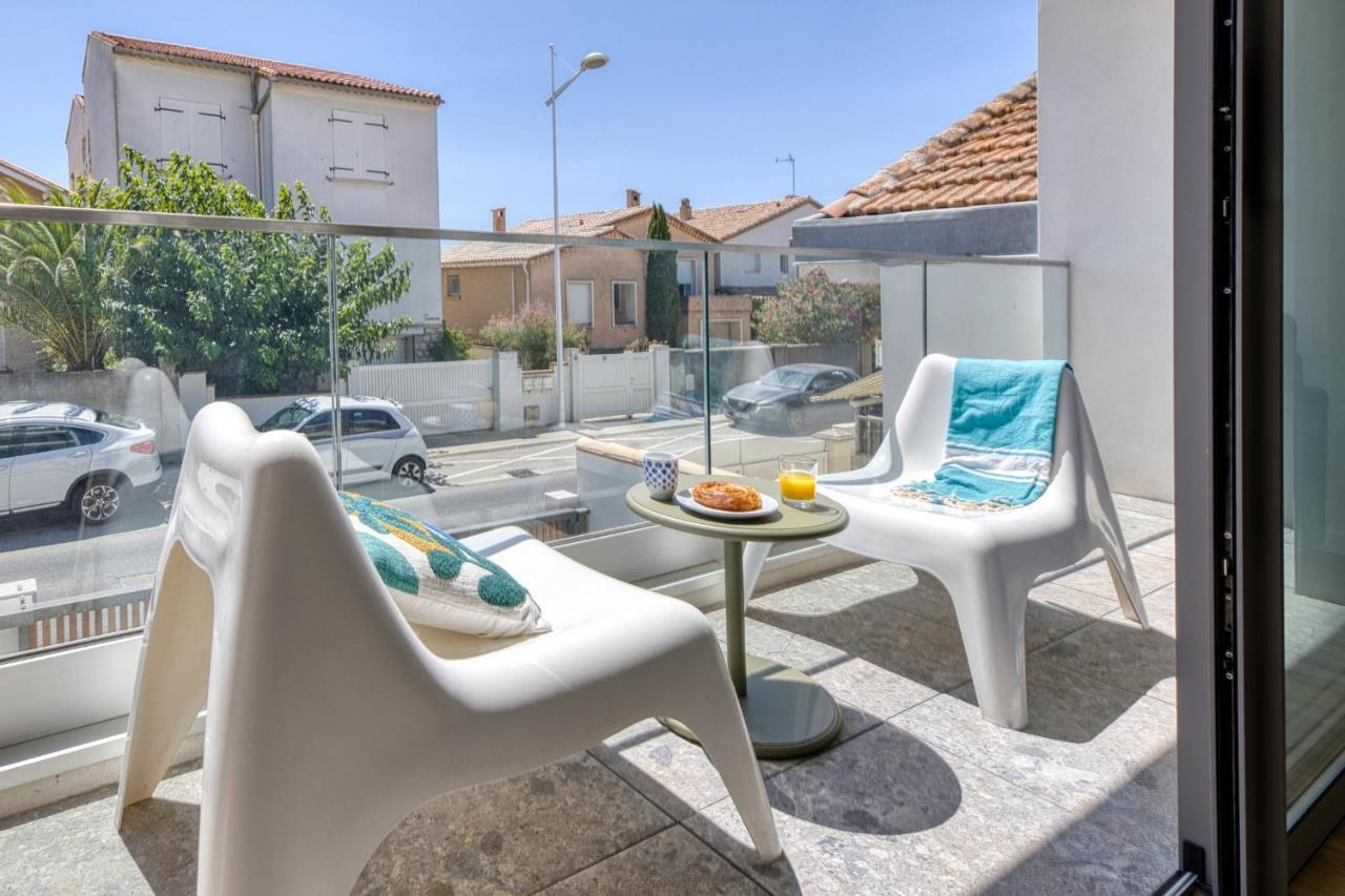 South-Of-France T2 Neuf Haut De Gamme, Climatise, Parking Gratuit, 2Eme Ligne Balcon Карнон-Плаж Екстер'єр фото